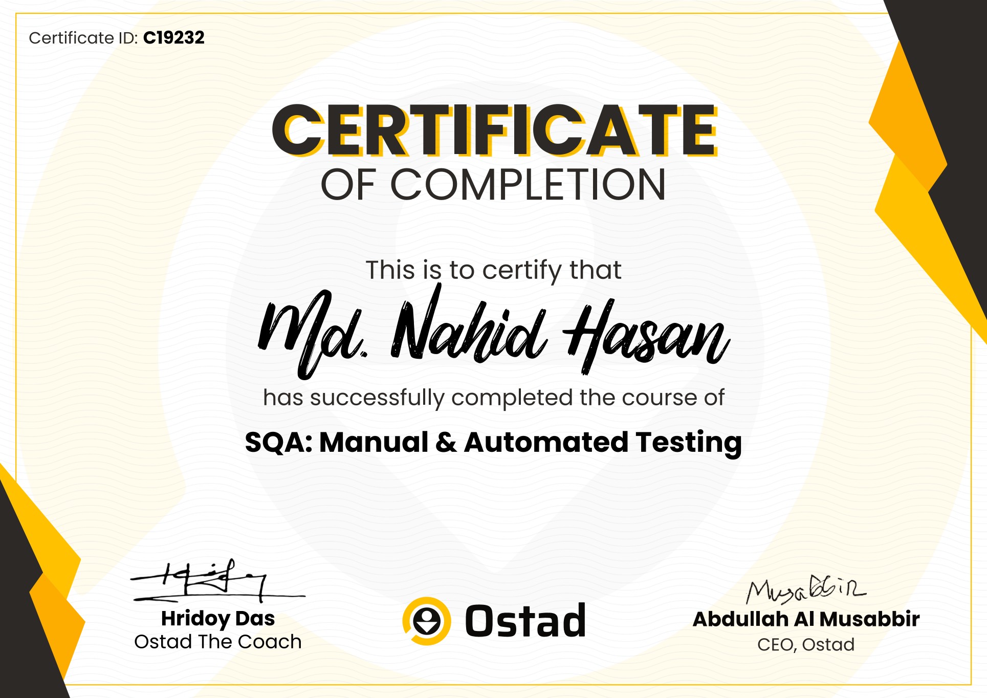 SQA: Manual & Automated Testing